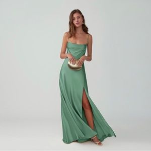 Fame & Partners Satin Sage Dress Size 14